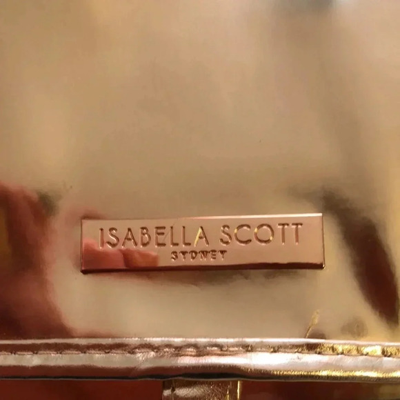 Isabella Scott hanging toiletry bag.  Glossy gold/bronze - Picture 2 of 7